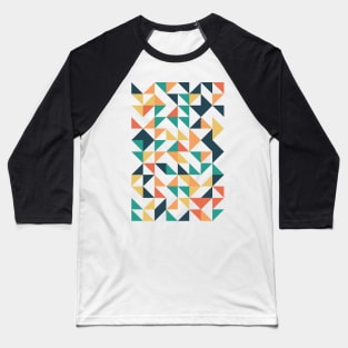 Bright Geometric Colourful Triangle Pattern Baseball T-Shirt